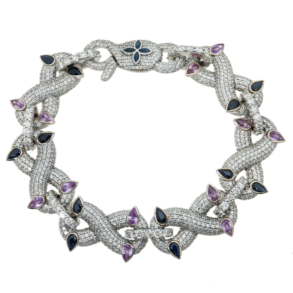 LeRongé Thorn Sapphire Diamond Link Bracelet