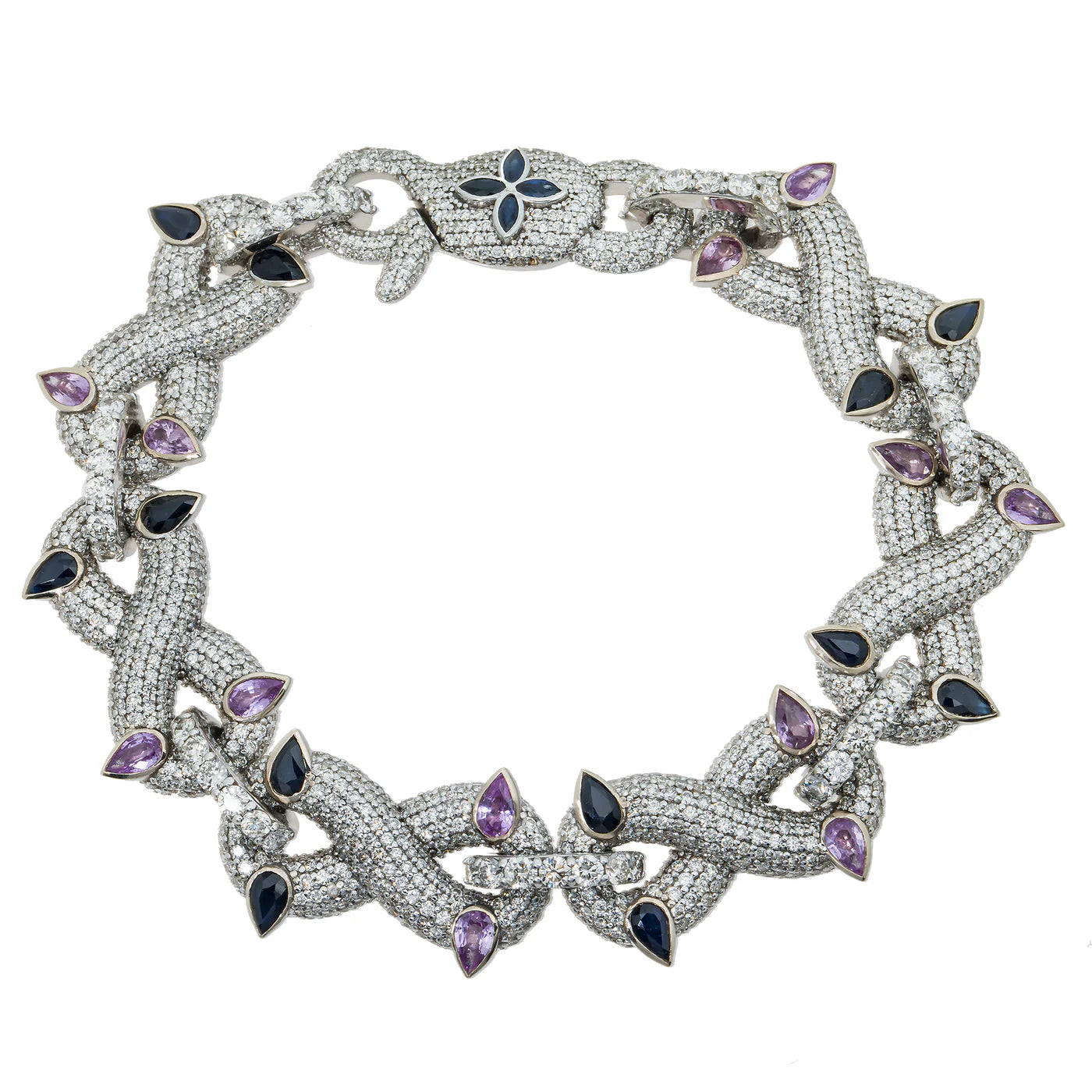 LeRongé Thorn Sapphire Diamond Link Bracelet