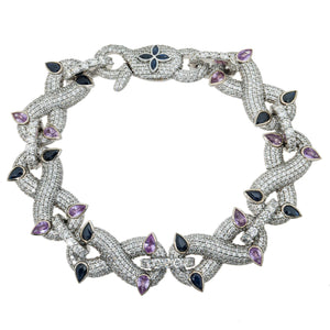 LeRongé Thorn Sapphire Diamond Link Bracelet