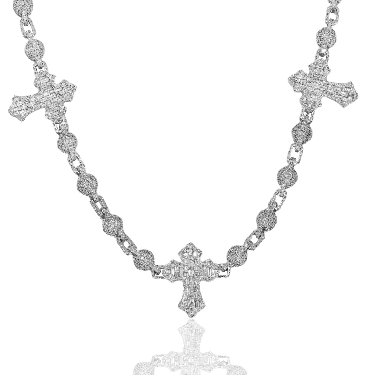 LeRongé Diamond Rosary Cross Link Chain