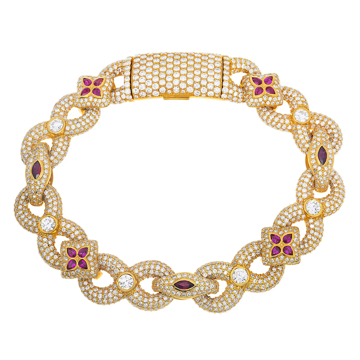 LeRongé Diamond & Ruby Link Bracelet
