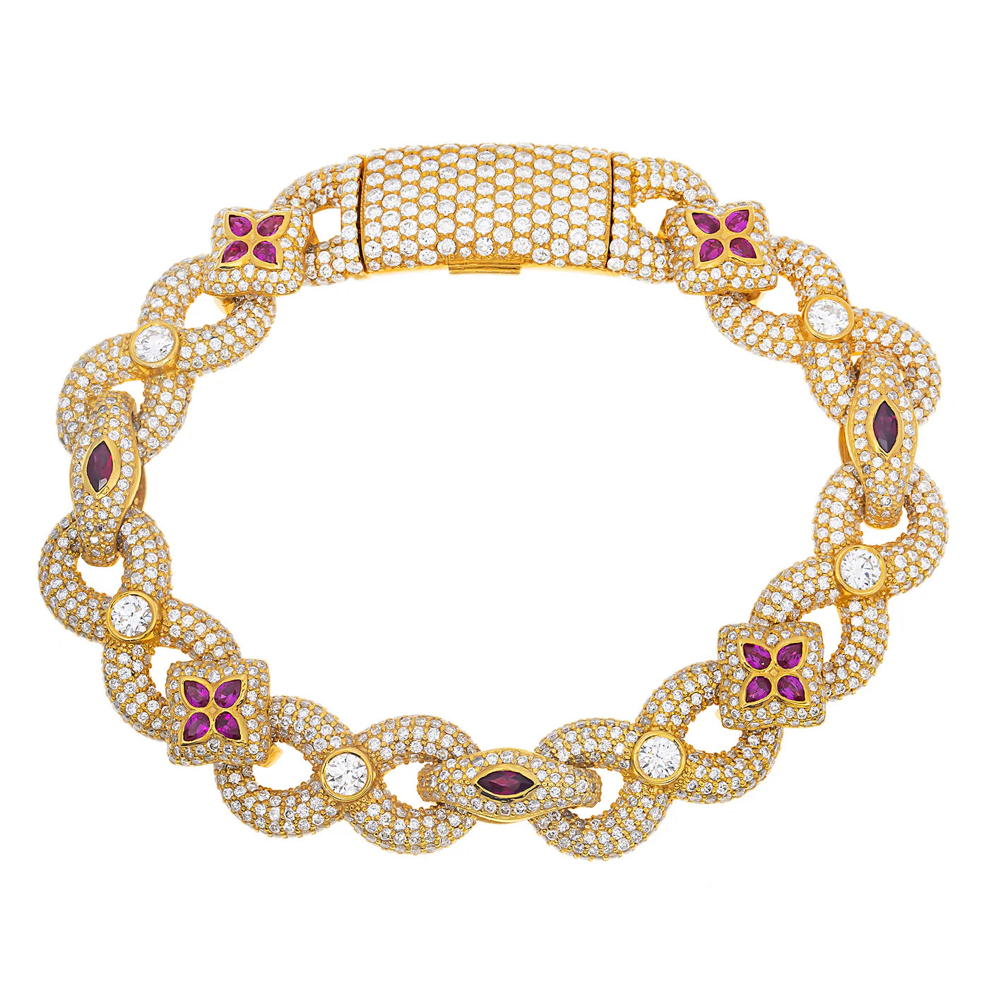 LeRongé Diamond & Ruby Link Bracelet