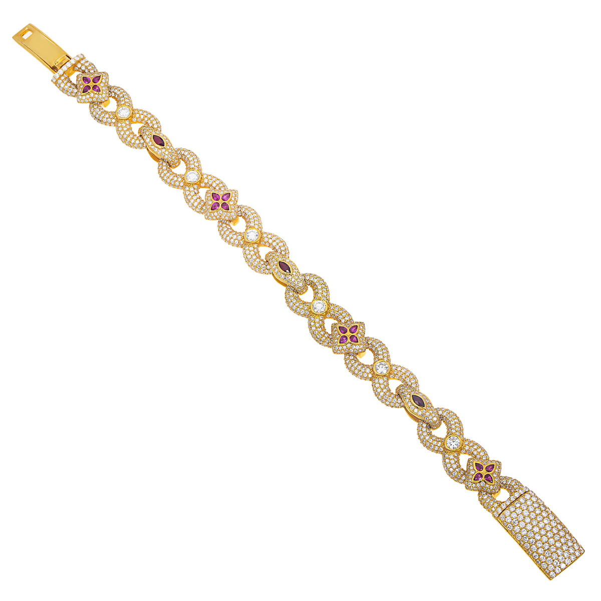 LeRongé Diamond & Ruby Link Bracelet