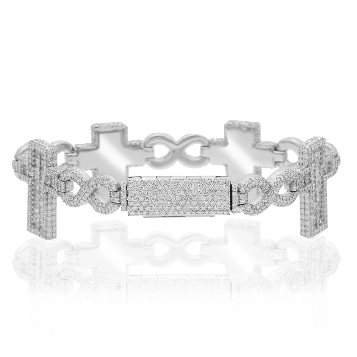 LeRongé Diamond Cross Bracelet