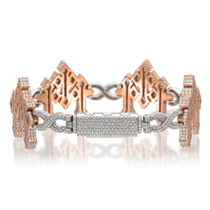 LeRongé Double Tone Triple Cross Bracelet