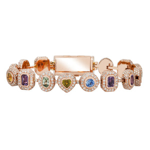 LeRongé Multi-Stone Diamond Bracelet in rose gold