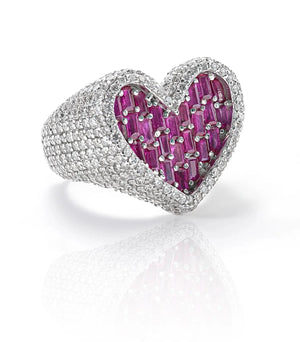 LeRongé Ruby Mosaic Heart Ring