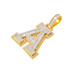 LeRongé A initial baguette pendant