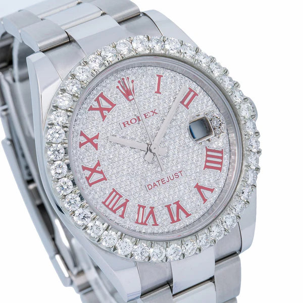 Rolex Datejust 41mm red diamond Roman dial
