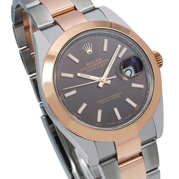 Rolex datejust 41mm brown dial two tone band