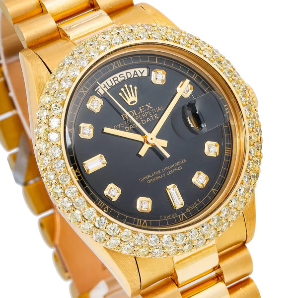 Rolex day-date 36mm black diamond dial