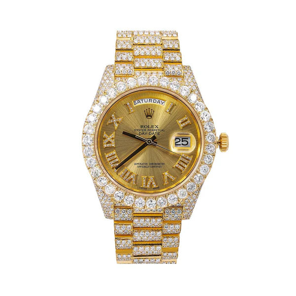 ROLEX DAY-DATE DIAMOND WATCH 40MM, CHAMPAGNE DIAMOND DIAL