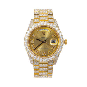 ROLEX DAY-DATE DIAMOND WATCH 40MM, CHAMPAGNE DIAMOND DIAL