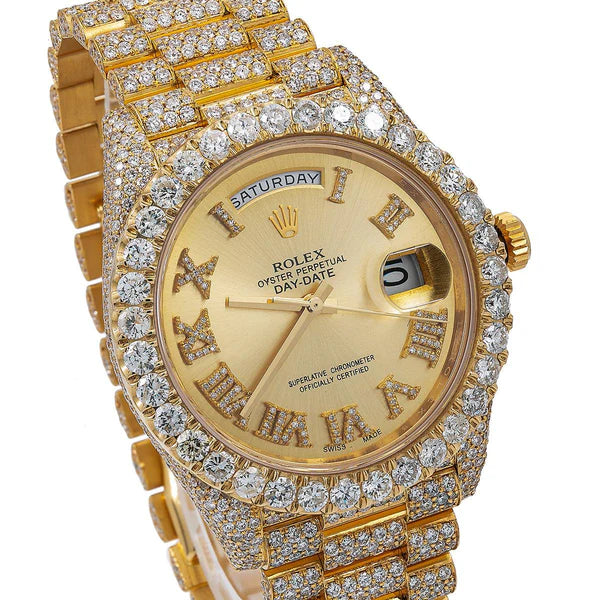 ROLEX DAY-DATE DIAMOND WATCH 40MM, CHAMPAGNE DIAMOND DIAL