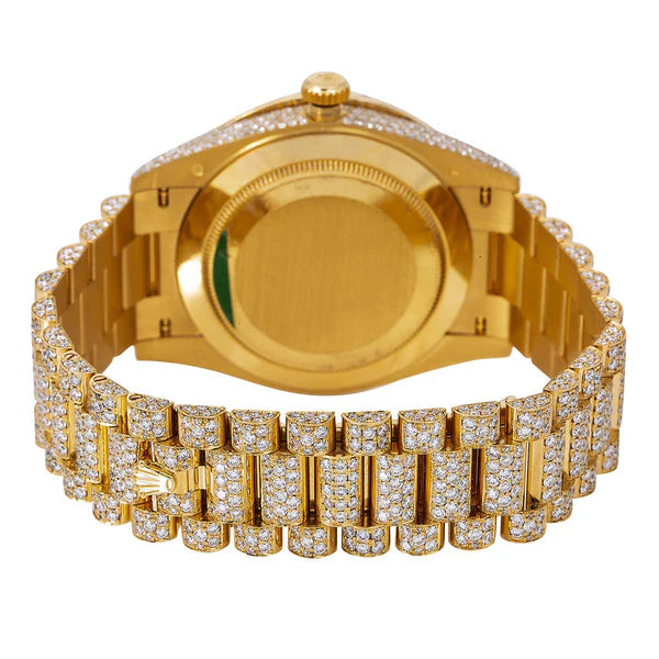 ROLEX DAY-DATE DIAMOND WATCH 40MM, CHAMPAGNE DIAMOND DIAL