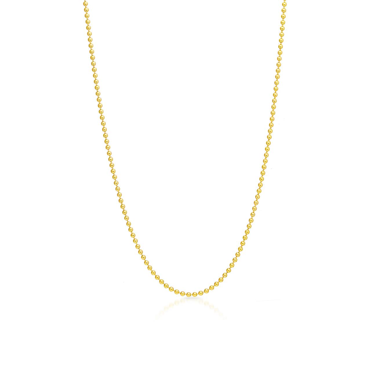 14k 2mm Briller Ball gold necklace