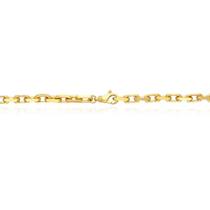 14k 3mm Flâner box link gold necklace