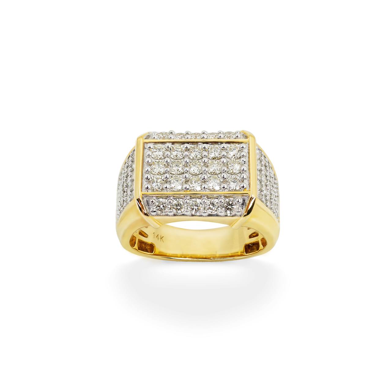Diamond Square pinky ring 2.25 ctw
