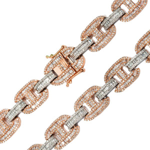 Diamond Baguette Designer Link Chain 13.5 ctw