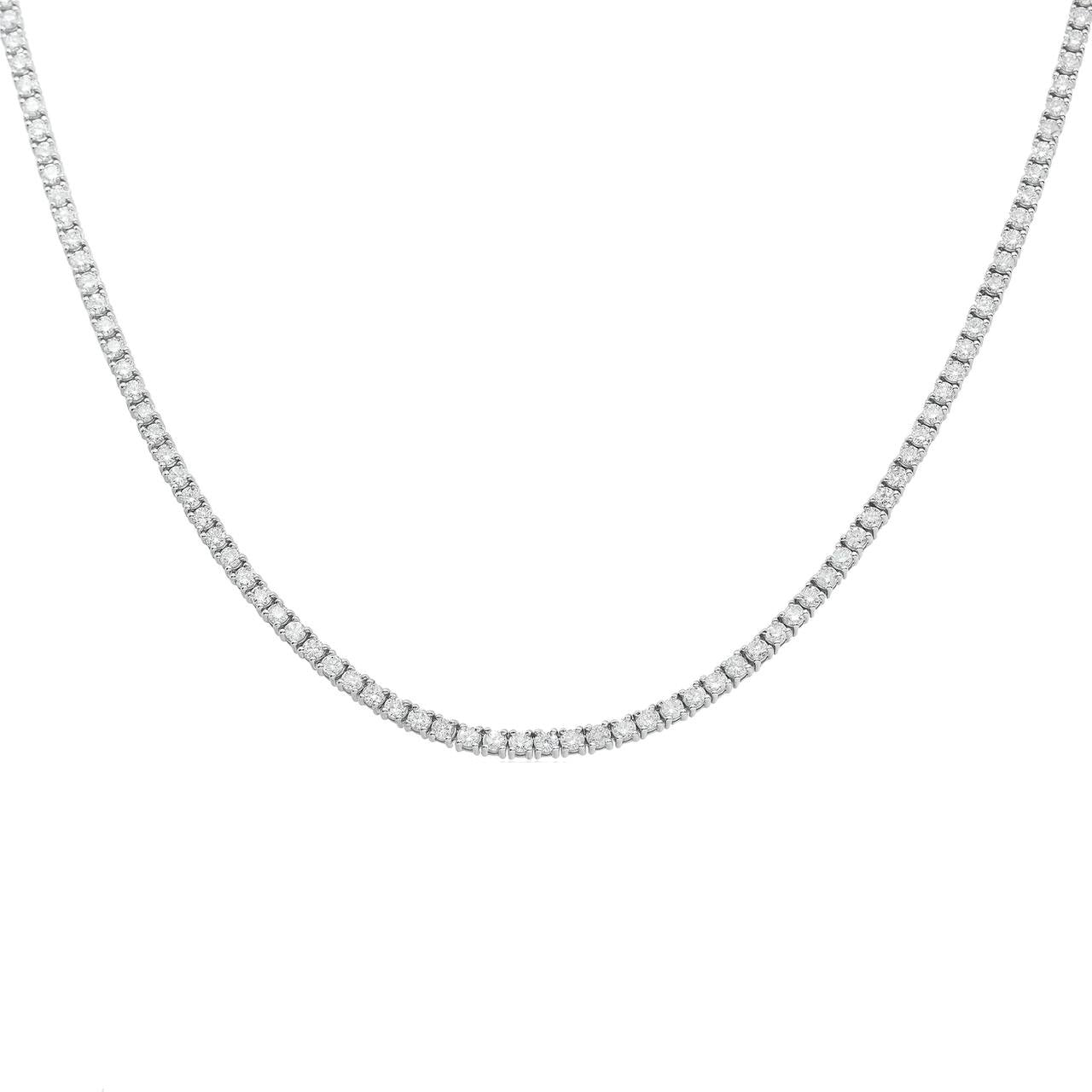 Diamond Tennis Serena Necklace in white gold