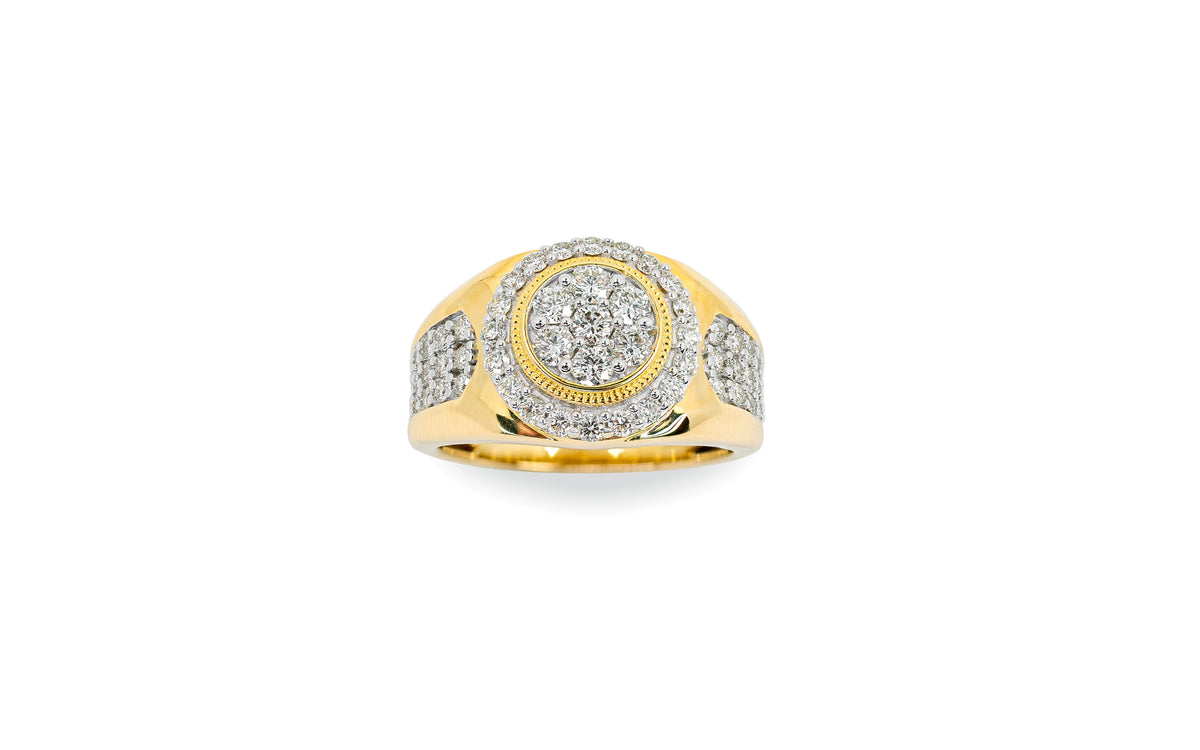 Diamond Round cluster Pinky Ring 1.51 ctw