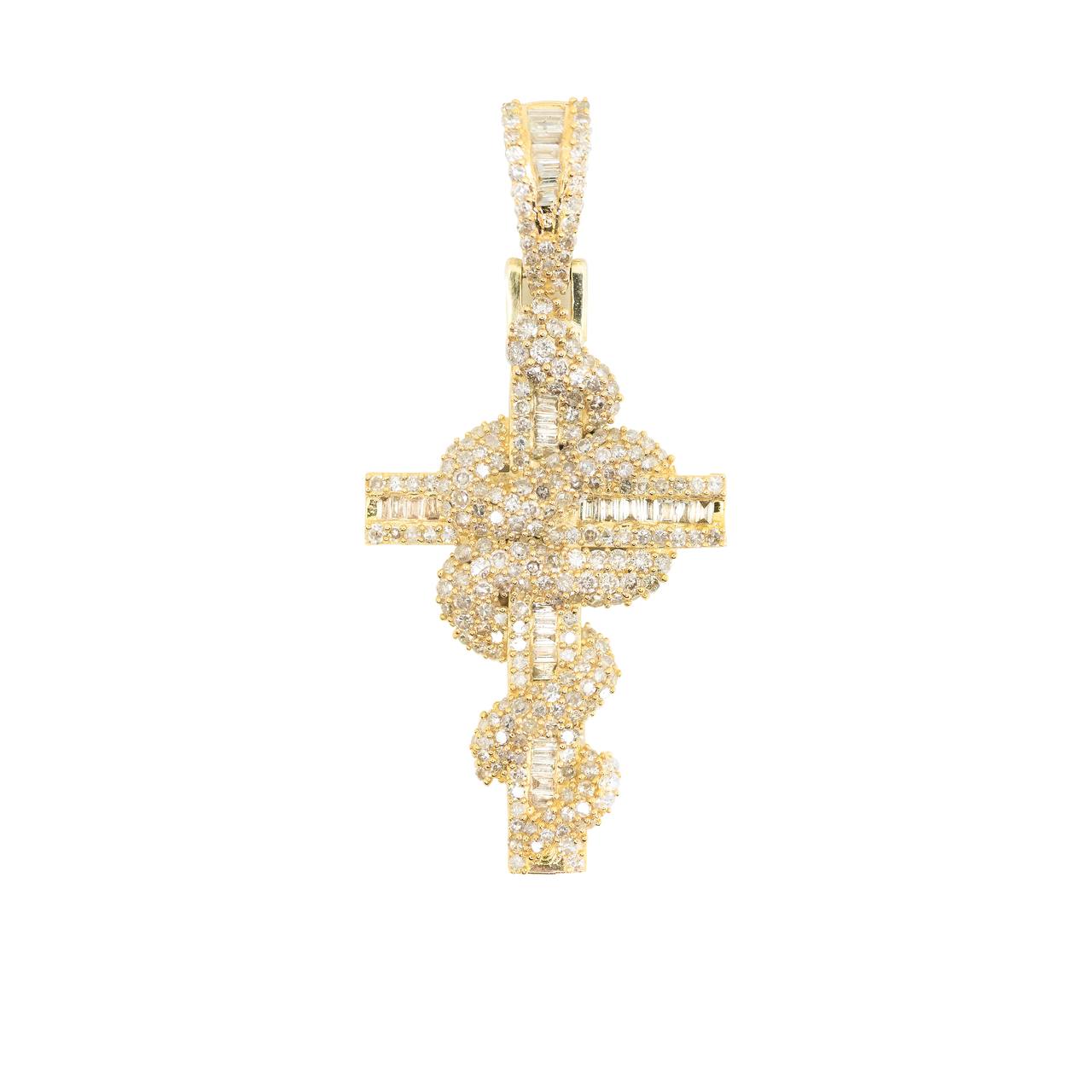  Diamond Snake Cross pendant 2.09 ctw